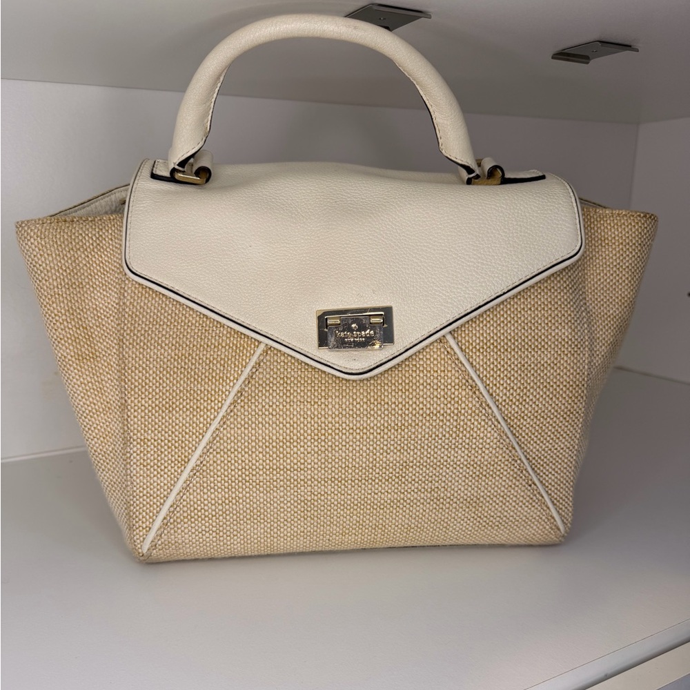 Kate Spade White and Tan Satchel